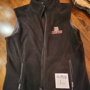 Port Authority Black Fleece Vest with Logo Womens Large Amcats Anna Maria